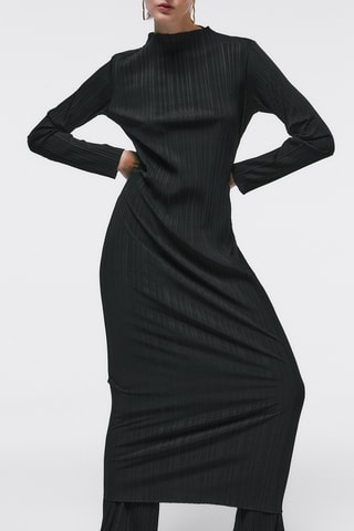 Robe longue plissée - Noir