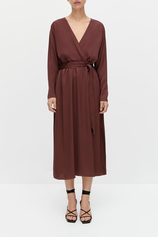 Robe satinée croisée - Bordeaux