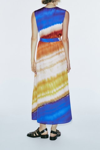 Robe tie-dye sans manches - Bleu et jaune