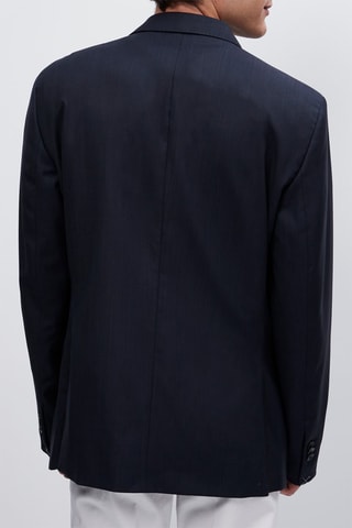 Veste de costume en laine - Bleu