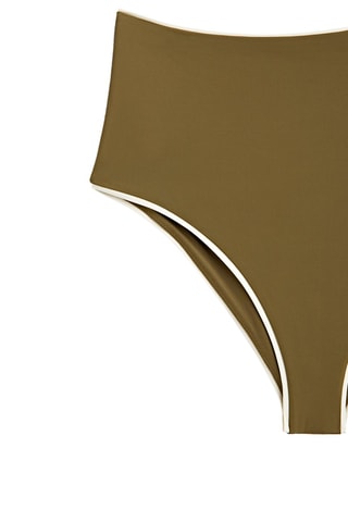 Maillot de bain asymétrique contrastant - Kaki