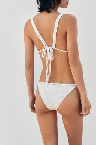 Ensemble bikini maille crochet - Blanc