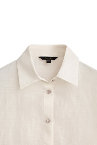 Chemisier 100% ramie bas tie-dye - Ecru et marron