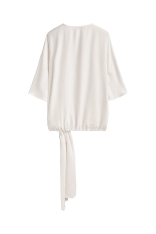 Blouse cache-cœur à nouer - Blanc