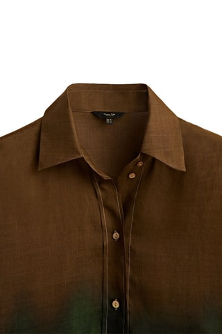 Chemisier dégradé couleurs ramie - Marron et écru