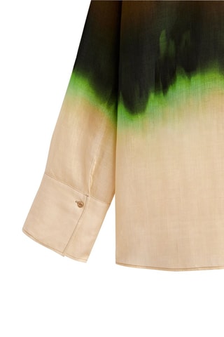 Chemisier dégradé couleurs ramie - Marron et écru