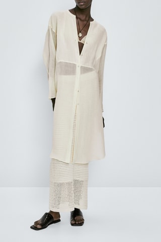 Robe chemise 100% ramie - Ecru