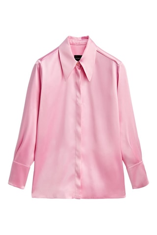 Chemise rose satinée - Rose