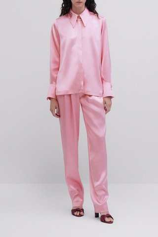 Chemise rose satinée - Rose