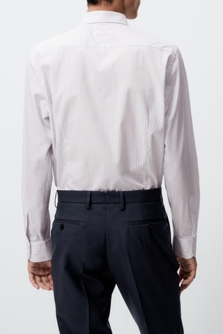 Chemise rayures easy iron slim fit - Blanc