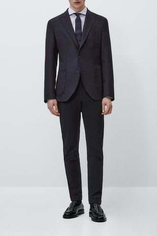 Chemise rayures texture easy iron slim fit - Bleu clair et blanc