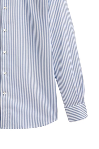 Chemise rayures texture easy iron slim fit - Bleu clair et blanc