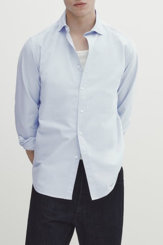 Chemise oxford en coton slim fit - Bleu clair