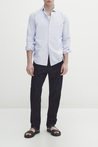 Chemise oxford en coton slim fit - Bleu clair