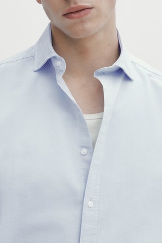 Chemise oxford en coton slim fit - Bleu clair