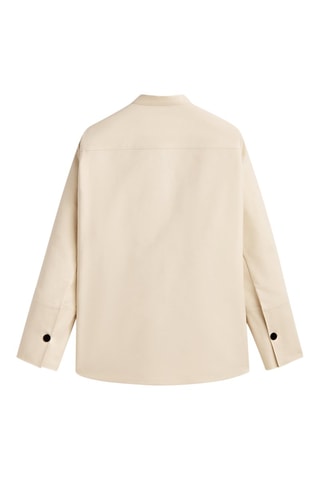 Chemisier coton poche col Mao - Ecru