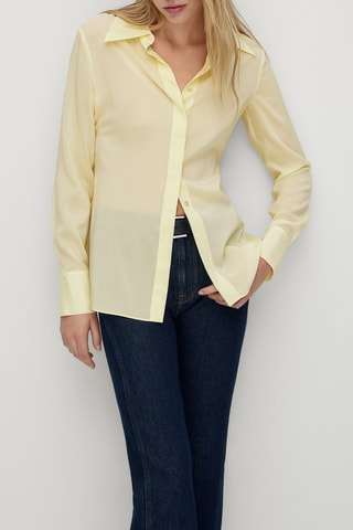 Chemisier jaune en soie mélangée - Jaune