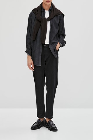 Chemise en denim stretch slim fit - Noir