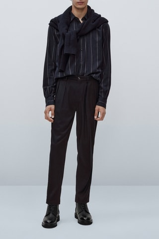 Chemise rayures tennis regular fit limited edition - Bleu marine