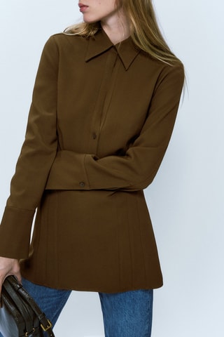 Blouse cintrée coutures - Kaki