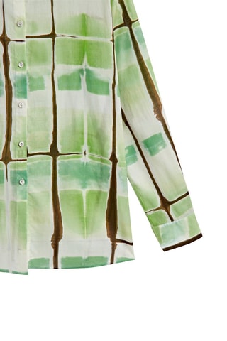 Chemisier imprimé 100% coton - Vert clair et écru