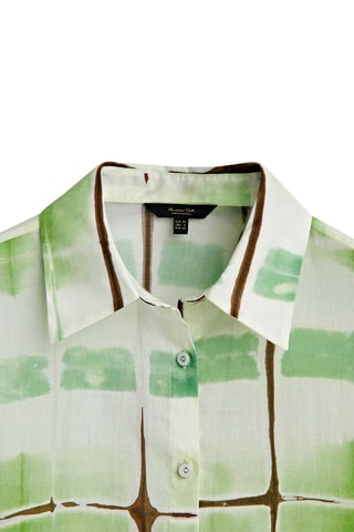 Chemisier imprimé 100% coton - Vert clair et écru