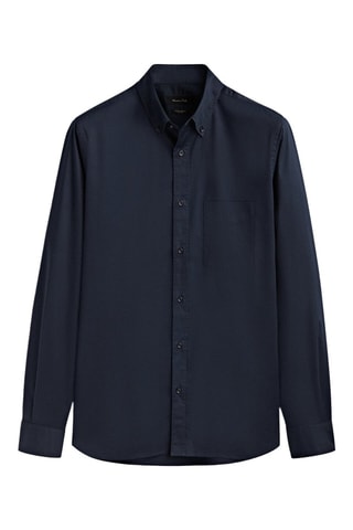 Chemise regular en lin - Bleu marine