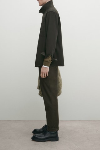 Surchemise regular en laine - Kaki