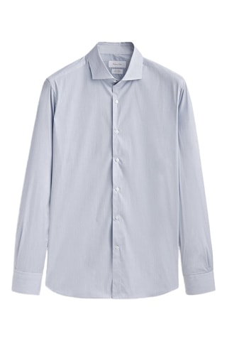 Chemise slim en cuir de mouton - Bleu marine