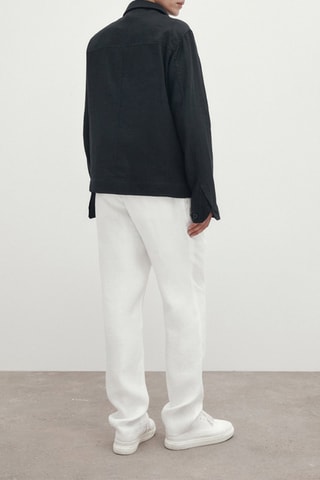 Surchemise en pur lin avec poches - Noir