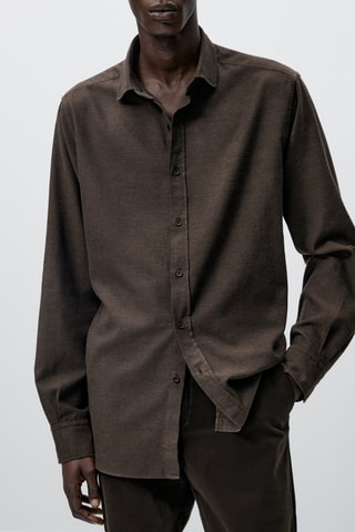 Chemise oxford en coton slim fit - Marron