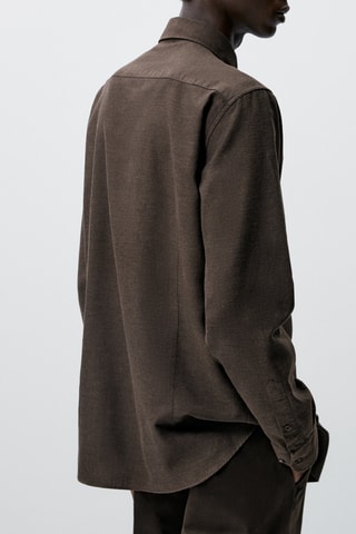 Chemise oxford en coton slim fit - Marron