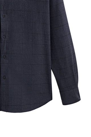 Chemise à carreaux droite - Bleu marine