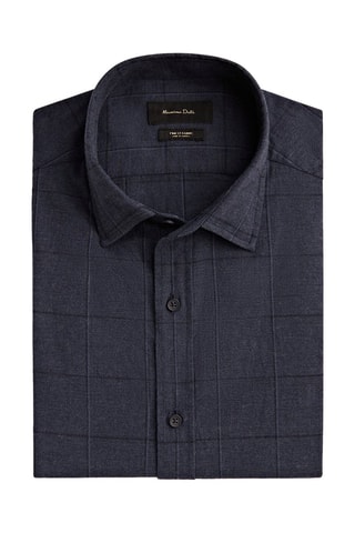 Chemise à carreaux droite - Bleu marine