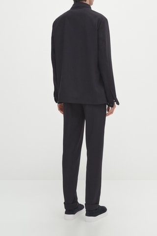 Surchemise en laine froide ensemble - Noir