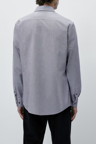 Chemise pied-de-poule slim fit - Gris