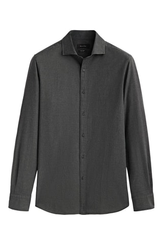 Chemise 100% coton à motif pied-de-poule coupe slim - Gris foncé