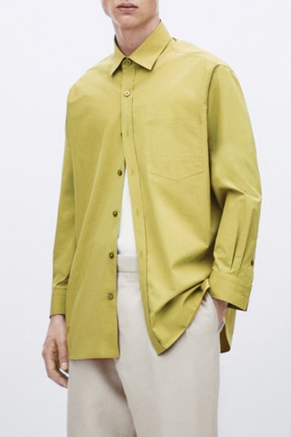 Chemise en coton relaxed fit poche - Studio - Jaune