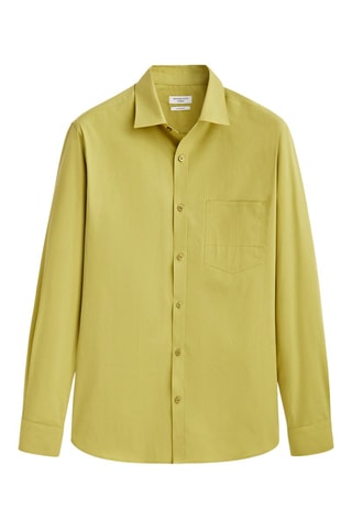 Chemise en coton relaxed fit poche - Studio - Jaune