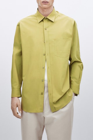 Chemise en coton relaxed fit poche - Studio - Jaune