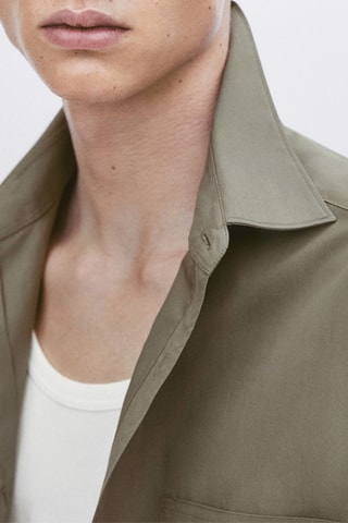 Chemise en coton relaxed fit poche - Studio - Kaki