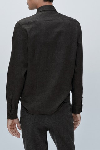 Chemise coupe slim en coton mélangé - Anthracite chiné