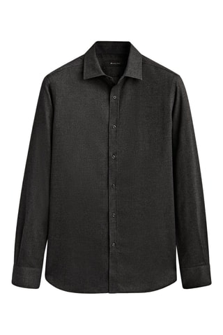 Chemise coupe slim en coton mélangé - Anthracite chiné