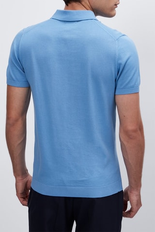 Pull à manches courtes en coton - Bleu