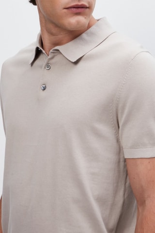 Pull à manches courtes en coton - Beige