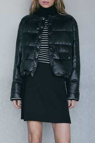 Doudoune courte boutons - Noir