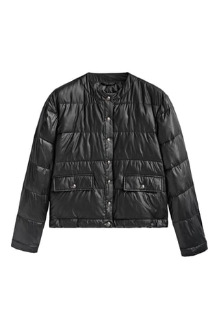 Doudoune courte boutons - Noir