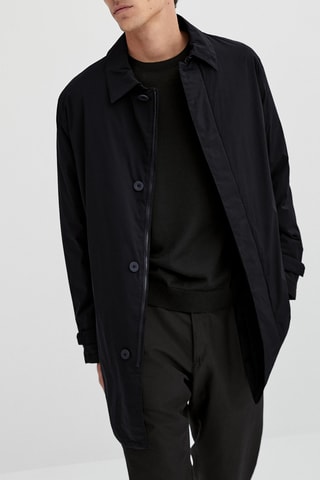 Trench en tissu technique - Bleu marine