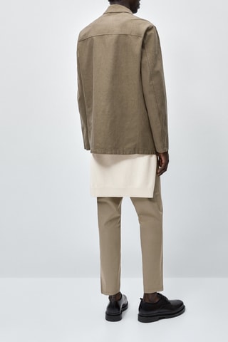 Trench en lin mélangé 3 layers - Marron clair
