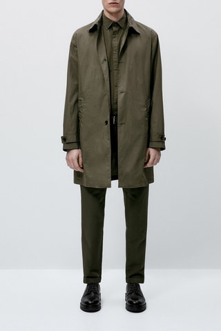 Trench en tissu technique léger - Vert foncé